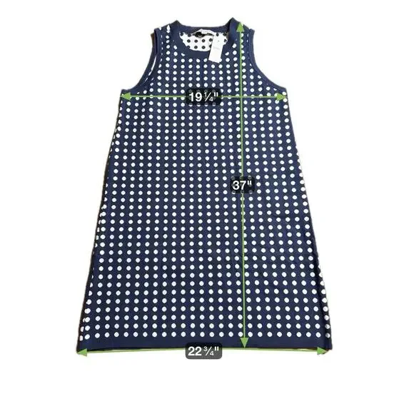 Ann Taylor Loft Sweater Dress Women’s Medium Blue/Wht Polka Dot NWT - Picture 7 of 7